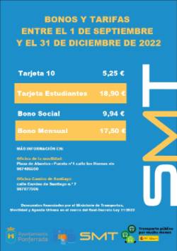 Cartel reducción bonos