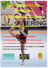Escuela Municipal deportiva de Gimnasia Rítmica. Comienzo curso 2012-2013
