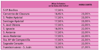 Horarios