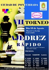 Cartel VII Torneo de ajedrez rápido Ciudad de Ponferrada 2010