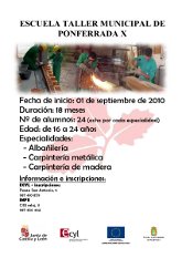 Cartel X Escuela Taller Municipal de Ponferrada