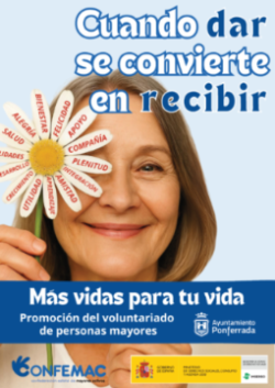 cartel voluntariado beneficios con logo ayto